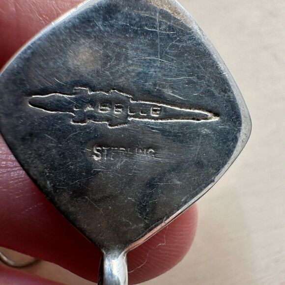 Vintage Labelle Sterling And Embossed Leather Earrings - Picture 4 of 5